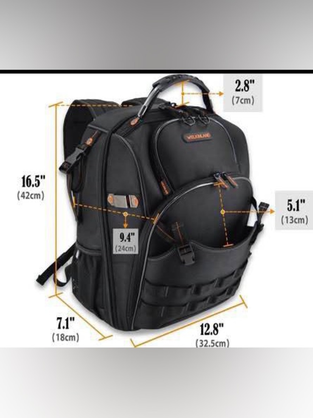(New) WELKINLAND Ballistic 1680D TOOL BACKPACK / Professional Electricians bag - Picture 4 of 8
